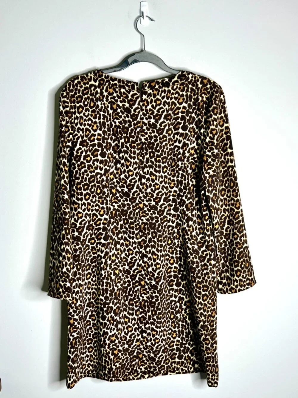 J. Crew Crepe Shift Dress in Cat Print Modest Career Fall Autumn Preppy Sz 6
